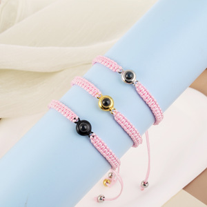 <span class=keywords><strong>Pulsera</strong></span> de proyección personalizada para parejas, brazalete de oro de 18K con <span class=keywords><strong>foto</strong></span> de 100 idiomas, regalo de San Valentín, novedad - Product Image 2