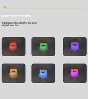 Nouvelle lampe LED mini en ABS en forme de canard, colorée, avec capteur, lumière chaude, rechargeable, trois niveaux de luminosité, protection oculaire douce, pour chambre à coucher, chevet, veilleuse avec minuterie