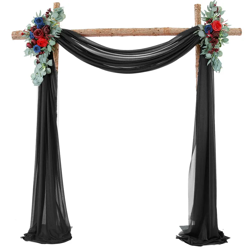 Cortinas de tela negra para fiesta, tela de jersey de boda para cortinas, 70x600cm