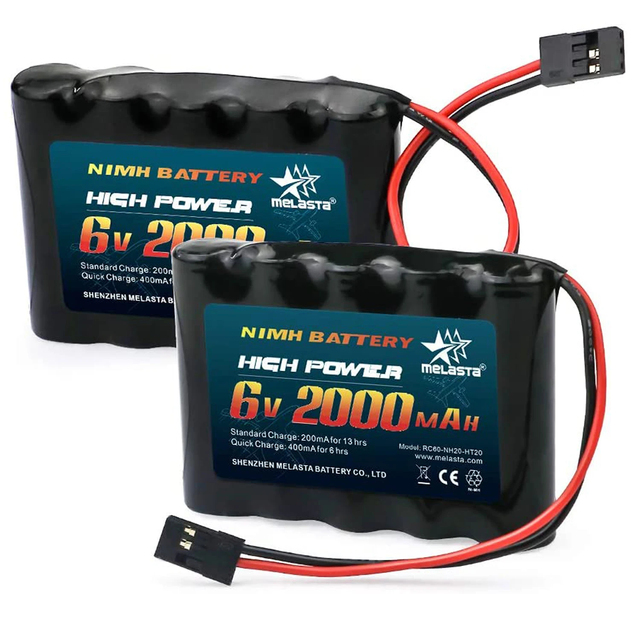 Melasta 5s 6v 2000mah Rechargeable Nimh Battery Pack Rc Battery for Futaba Airplane Aircrafts Servo