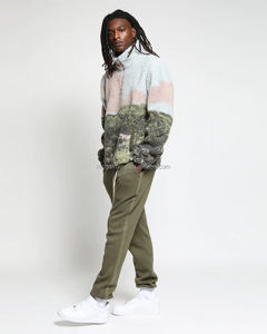 Nuova elegante giacca invernale in pile personalizzata a quarto di Zip pesante <span class=keywords><strong>felpa</strong></span> con cappuccio da uomo orsacchiotto Sherpa - Product Image 5