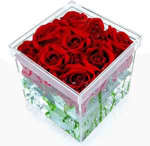 High Quality New Acrylic Preserved Roses Box Acrylic Flower Box With Drawer