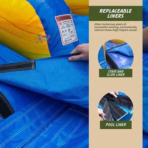 Glissière d'eau gonflable commerciale de piscine de toboggan pour l'enfant grand cavalier de maison de rebond bon marché - Product Image 5