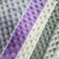 Tissu en velours polaire extensible super doux 100 % polyester Minky Dot, tricoté à bulles 150D, anti-boulochage, poids moyen, pour vêtements et usage domestique