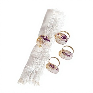 Anneaux de serviette en résine avec logo personnalisé, pour restaurant, hôtel, mariage, fête, événement, décoration de table, accessoires promotionnels, durables - Product Image 1