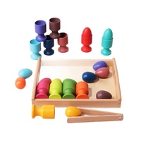 Jeu éducatif en bois pour enfants Beiyang, boîte à œufs de Pâques à classer par couleur, pour les enfants de 5 à 12 ans, jouet unisexe