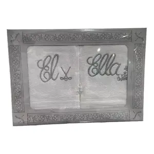 Serviettes brodées pour lui et pour elle, 100% coton, rectangulaires, pour la maison et la salle de bain - Product Image 4