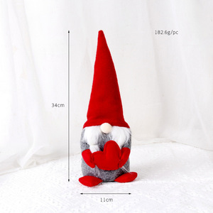 Adornos Navideños Personalizados Hechos a Mano, Decoración Navideña, Regalo, Muñeco Gnomo de Santa Claus sin Rostro con Corazón Rojo para Decoración del Hogar - Product Image 6