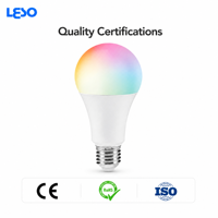 Ampoule LED intelligente A19 Matter WiFi+BLE RGBCW-5-en-1 10W/12W E27/E26 3000K-6000K Utilisation domestique et extérieure IOS 8.0 Android 4.0