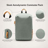 Sac à dos ergonomique pour ordinateur portable avec fermeture éclair sur le panneau arrière pour les trajets quotidiens