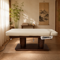 Table de massage électrique à 4 moteurs avec colonne métallique relevable et repose-tête, idéale pour salon, spa, clinique, lit de soin esthétique