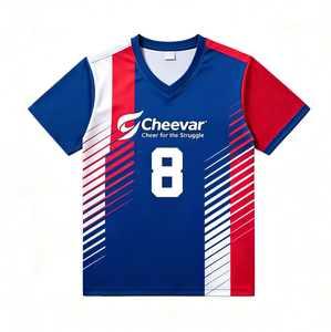 Maillots de volley-ball respirants pour hommes, t-shirt de volley-ball à col en V, vêtements de volley-ball - Product Image 4