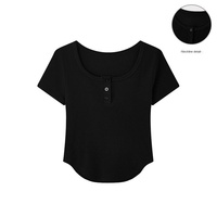 Fabricants de vêtements personnalisé été nouvelle mode Simple irrégulier court de haute qualité 220g ample femmes T-shirt à manches courtes