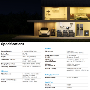 Bluetti ep500pro apex300 nhà máy điện 3000W 220V Máy phát điện dự phòng Pin tất cả trong một năng lượng mặt trời Máy phát điện - Product Image 5