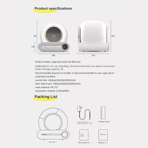 Arenero Automático Autolimpiable OEM Caja de Arena Semicerrada de 65L Inodoro para Gatos Bandeja de Arena Productos para Gatos - Product Image 2