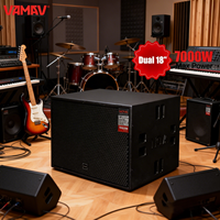 VAMAV NOVA AX 218S Haut-parleur de scène actif, subwoofer double 18 pouces, système audio professionnel 7000W crête, pour concerts, DJ et bars