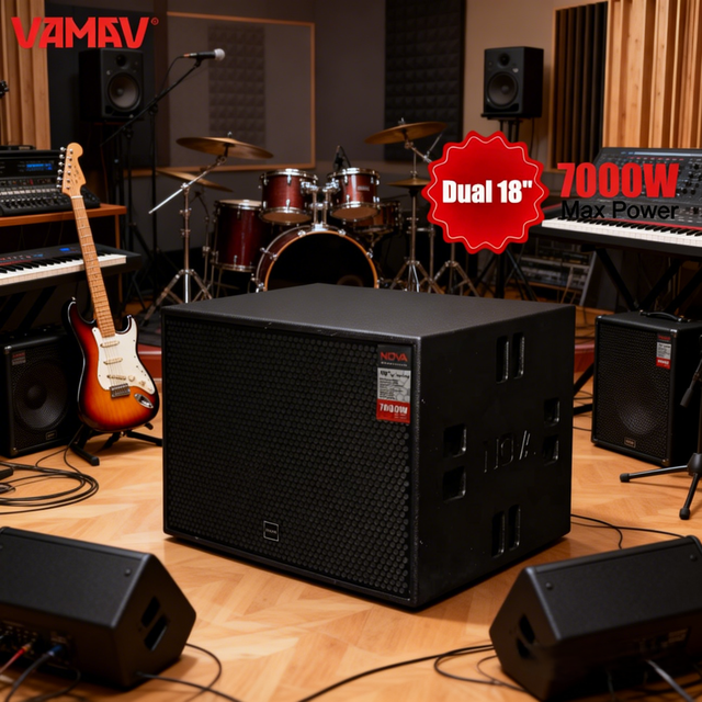 VAMAV NOVA AX 218S Bocinas Active Stage Speaker Dual 18'' Power Subwoofer 7000W PEAK Professional Audio System Concert DJ Bar
