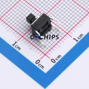 TSA06130-073B332BA Tactile Switch Through hole-4P,6.1x6.1mm Switch Single Pole Single Throw Rectangle Button 1.8N 6.1mm - Product Image 2