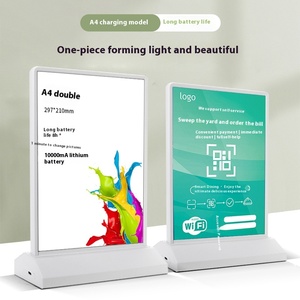 Có thể sạc lại A4 hai mặt LED hộp đèn hình chữ nhật vải Máy tính để bàn thẻ hiển thị cho <span class=keywords><strong>menu</strong></span> đặt hàng minh họa cho trà sữa - Product Image 1