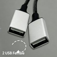 Câble répartiteur USB 2.0 en Y neuf avec sortie CC, adaptateur d'extension en alliage d'aluminium pour ordinateur portable, téléphone portable, clavier/souris, hub OTG, clé USB