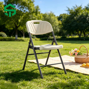 Wholesale HDPE Blow Molded White Foldable <strong>Stackable</strong> Plastic <strong>Chair</strong> Portable <strong>Garden</strong> for Wedding Outdoor Party Workshop Warehouse - Product Image 2