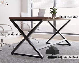 Modern Comfortable Home Office Executive <strong>Computer</strong> <strong>Table</strong> Stylish Wood Writing <strong>Study</strong> Desk Convertible for Gaming Work for Home - Product Image 6