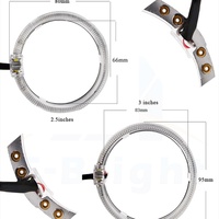 Phares LED Sanvi, feux de jour DRL, Angel Eye, multicolores, super lumineux, 6000K, 12V, 80mm, 95mm, ampoule LED automobile, rétrofit