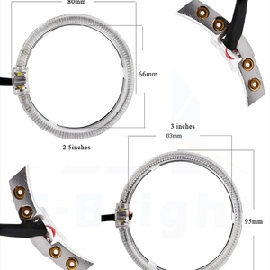 Phares LED Sanvi, accessoires automobiles, feux de jour LED, anneaux lumineux LED Angel Eye, guide de lumière LED super lumineux, anneau halo 80 mm 95 mm, ampoule LED auto - Product Image 2