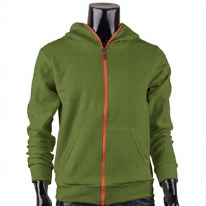 KFH04 Men's Plus Size <b>Zip</b>-up Fleece Hoodie 100% Cotton Sweatshirt Custom Printed for Winter Hoody - Product Image 1