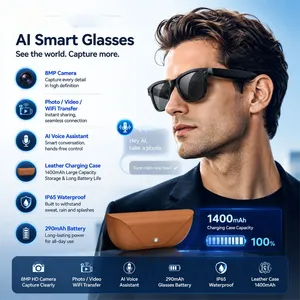 M02XP 4K HD Smart <b>Glasses</b> 800W HD <b>Camera</b> EIS Anti-Shake Shooting IP54 Waterproof AI Dialogue Translation Smart <b>Glasses</b> Men Women - Product Image 1