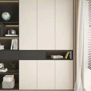 <span class=keywords><strong>Armadio</strong></span> Personalizzabile in Legno Massello Stile Mid-Century con Scarpiera a Porta Singola dal Pavimento al Soffitto e Cabina <span class=keywords><strong>Armadio</strong></span> - Product Image 1