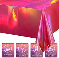 Handgemachte rosa reflektierende Kunststoff Einweg Tischdecke Rolle gedruckt Party Tischdecken Vlies Einweg Esstisch Abdeckung