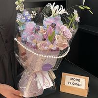 Papier d'emballage de fleurs à imprimé floral de luxe de style coréen Offre Spéciale Bouquets de papier de créateur pour l'emballage de cadeaux le jour de la Saint-Valentin