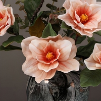 Kunstzijde Magnolia Bloemen Tak Kunstbloemenarrangement Lange Steel voor Bruiloft Huisdecoratie