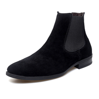 Bottes habillées à bout pointu en cuir de vachette confortables pour hommes, grandes tailles 38-48/6.5-14, bottines décontractées en cuir