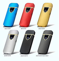 Briquet électronique rétro personnalisé avec empreinte digitale, chargement USB, briquet électronique coupe-vent sans flamme, briquet à double arc