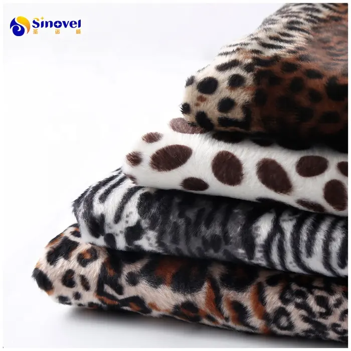 Sıcak satış polyester cilt tasarım velboa hayvan baskı hollanda kadife kumaş baskılı kumaşlar için giysiler