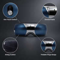 Masseur oculaire chauffant avec 5 modes de massage, masque oculaire pliable rechargeable pour les voyages et la détente quotidienne