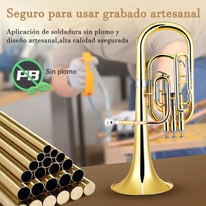Trompette alto Sanli Key Eb de haute qualité avec corps en laiton, embouchure en bronze phosphoreux et étui - Product Image 4