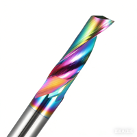 Fraise à spirale simple en alliage de tungstène-cobalt 55HRC de marque OEM pour centre d'usinage CNC, fraisage en montée, pour le bois