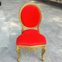 Silla Luis de Resina Apilable de Lujo con Respaldo Redondo para Exteriores, Comercial, para Eventos, Bodas y Uso en Parques