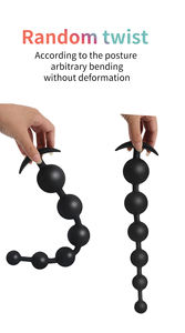 シリコン製 アナルビーズ フレキシブル アナルチェーン セックストイ サイズ違い 前立腺マッサージ トレーナー アナルプラグ 男女兼用 大人のおもちゃ - Product Image 4