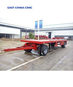 2 ejes 8 ruedas 25 toneladas de remolque de camión plano con <span class=keywords><strong>Dolly</strong></span> vinculado para la venta caliente - Product Image 3