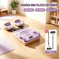 Machine de Pilates portable et pliable pour la maison, mini-appareil de mise en forme avec planche en chêne et corde élastique pour l'entraînement du tronc et le remodelage corporel