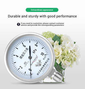 3 인치 풀 SS 케이스 다이어프램 캡슐 압력 게이지 2.5-100kpa 바이오 가스 압력 측정기 압력계 압력 - Product Image 2