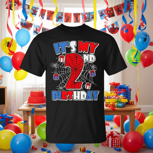 T-shirt à thème araignée pour garçons, tenue de fête pour 2e anniversaire - Product Image 3
