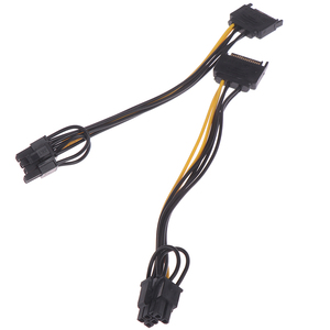 SATA 15 Pin Sata Nam Đến <span class=keywords><strong>PCI</strong></span>-E Nhanh 6 + 2 Pin Nam Video Kết Nối Bộ Chuyển Đổi 20Cm 8 Pin cáp Điện Cho <span class=keywords><strong>CPU</strong></span> Video Thẻ - Product Image 4