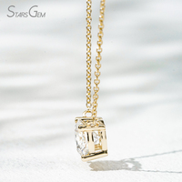 10 Ayar Sarı Beyaz Altın 40+5cm Yuvarlak Brilyant Kesim 0.5CT 1.0CT 1.5CT HPHT CVD DEF VS Laboratuvarda Yetiştirilmiş Elmaslar IGI Mücevher Kolyeler