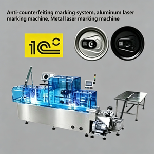 Machine de marquage laser avec unité laser Mopa pour traçabilité, production de 36 000 pièces/heure, conforme au standard Chestny Znak pour les couvercles de canettes en aluminium de boissons - Product Image 1