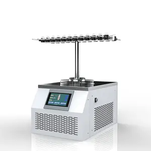 Mesin Pengering pembekuan vakum laboratorium Lyophillizer mesin pengering pembekuan untuk cairan organik daging kopi Bunga Buah